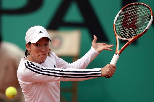 Justine Henin Hardenne (Belgien) - Rückhandslice -  (pan14358) Tennis Damen French Open 2006, WTA Tour, Grand Slam Einzelbild Roland Garros Paris Dynamik,  