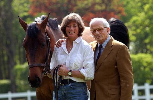 Hans Günther Winkler (Deutschland) mit seiner Frau Debbie und Pferd Cody Pferdesport Herren Reiten 2006, Reitsport, Springreiten, Springen, Shooting, Fotoshooting, Fototermin Gruppe Warendorf Harmonie,