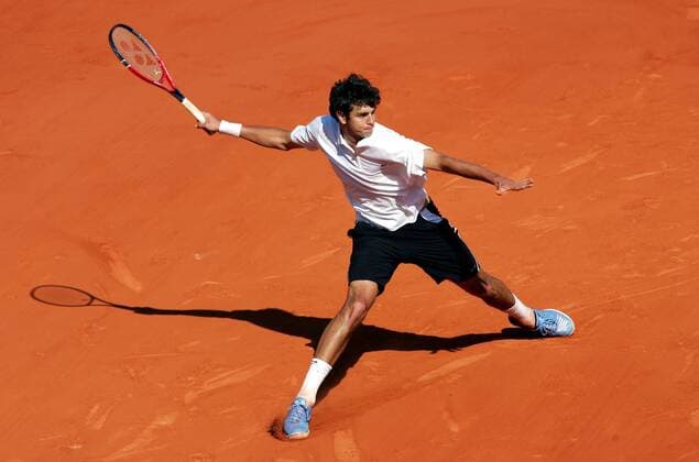 Mario Ancic (Kroatien) - Vorhand Tennis Herren French Open 2006, Grand Slam, ATP Tour, Einzelbild Roland Garros Paris Dynamik,