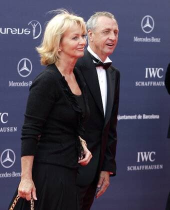 Johan Cruyff (Niederlande) mit Ehefrau Danny anläßlich der Laureus World Sports Awards 2006 Fußball Herren Laureus World Sports Awards 2006, Award, Sportlerwahl, Ehrung, Sportlerehrung, Sportlerauszeichnung Gruppe Barcelona