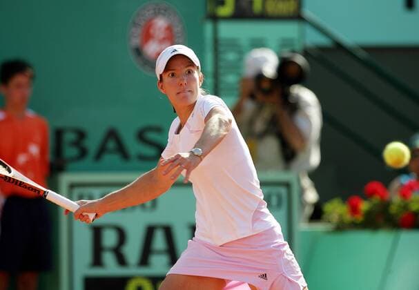 Justine Henin Hardenne (Belgien) - Vorhand Tennis Damen French Open 2006, Grand Slam, WTA Tour Einzelbild Roland Garros Paris