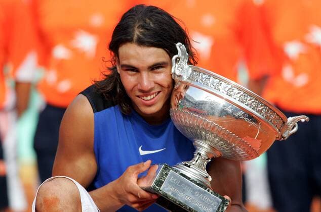 Rafael Nadal (Spanien) - Sieger der French Open 2006 -  (pan14542) Tennis Herren French Open 2006, Grand Slam, ATP Tour Einzelbild Roland Garros Paris Freude,  