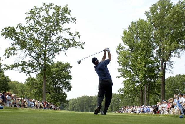 Phil Mickelson (USA) schaut seinem Abschlag hinterher -  (WAP20060617527) Golf Herren US Open Championship 2006, PGA Tour Totale Mamaroneck New York, NY, N Y Weite, Golf Herren US Open Championship 2006, PGA Tour Totale Mamaroneck New York, NY, N Y Weite,