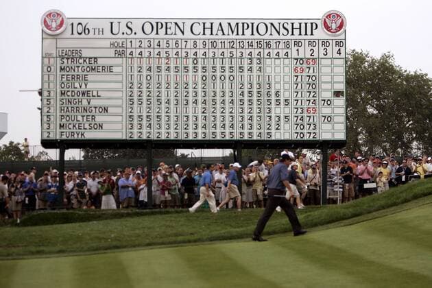 Leaderboard der US Open Championship 2006 - (Icon7819174) Golf Herren US Open Championship 2006, PGA Tour Totale Mamaroneck, New York, NY, N Y Golf Herren US Open Championship 2006, PGA Tour Totale Mamaroneck, New York, NY, N Y EDITORIAL USE ONLY