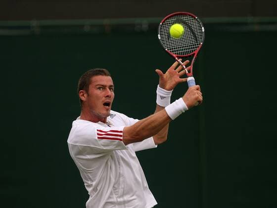 Marat Safin (Rußland) - Rückhand Tennis Herren All England Championships 2006, Grand Slam, ATP Tour Einzelbild Wimbledon London Tennis Herren All England Championships 2006, Grand Slam, ATP Tour Einzelbild Wimbledon London
