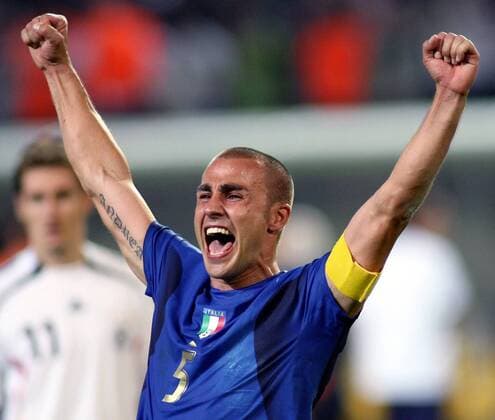 Fabio Cannavaro (Italien) - Torjubel -  Fußball WM Herren WM 2006, Länderspiel, Nationalteam, Halbfinale, Nationaltrikot, Vdig, Einzelbild Dortmund Begeisterung, Freude, Fußball WM Herren WM 2006, Länderspiel, Nationalteam, Halbfinale, Nationaltrikot, Vdig, Einzelbild Dortmund Begeisterung, Freude,