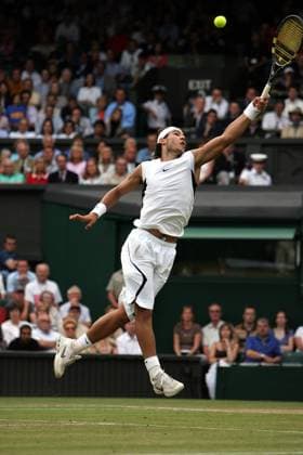 Raphael Nadal (Spanien) - Vorhand Tennis Herren All England Championships 2006, Grand Slam, ATP Tour, Halbfinale, Vdig Einzelbild Wimbledon London Dynamik, Tennis Herren All England Championships 2006, Grand Slam, ATP Tour, Halbfinale, Vdig Einzelbild Wimbledon London Dynamik,