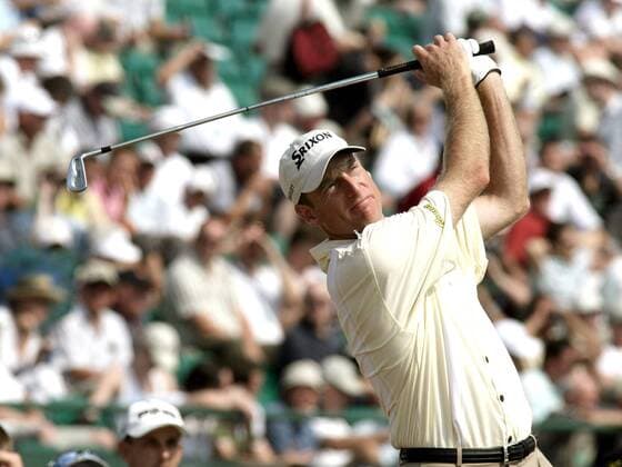 Jim Furyk (USA) schaut seinem Schlag hinterher -  (LON2006072006) Golf Herren British Open Championship 2006, PGA Tour Einzelbild Hoylake Liverpool Golf Herren British Open Championship 2006, PGA Tour Einzelbild Hoylake Liverpool