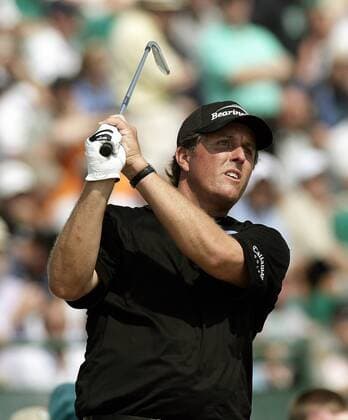 Phil Mickelson (USA) schaut seinem Schlag hinterher -  (LON2006072019) Golf Herren British Open Championship 2006, PGA Tour Einzelbild Hoylake Liverpool Golf Herren British Open Championship 2006, PGA Tour Einzelbild Hoylake Liverpool