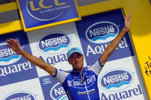 Matteo Tosatto (Italien Quick Step Innergetic) gewinnt die 18. Etappe der Tour de France 2006 - Radsport Herren 93. Tour de France 2006, ProTour, Straßenradsport, Straße, Rad, Einzelbild 18. Etappe: Morzine - Macon Freude, Begeisterung, Radsport Herren 93. Tour de France 2006, ProTour, Straßenradsport, Straße, Rad, Einzelbild 18. Etappe: Morzine - Macon Freude, Begeisterung,