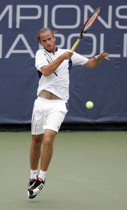 Xavier Malisse (Belgien) - Vorhand -  (IND2006072202) Tennis Herren RCA Championships 2006, ATP Tour Einzelbild Indianapolis Dynamik, Tennis Herren RCA Championships 2006, ATP Tour Einzelbild Indianapolis Dynamik,