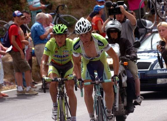 Luca Paolini (Italien Liquigas, re.) vor Ruslan Pidgornyy (Ukraine Tenax) - Radsport Grand Prix Herren GP Citta di Camaiore 2006, ProTour, Straßenradsport, Straße, Rad, Gruppe Radsport Grand Prix Herren GP Citta di Camaiore 2006, ProTour, Straßenradsport, Straße, Rad, Gruppe