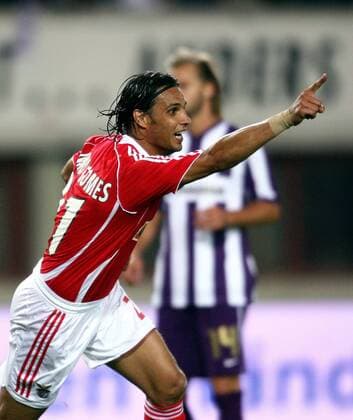 Nuno Gomes (Benfica) - Torjubel Fußball EC 1 Herren Champions League Qualifikation 2006 2007, SL Benfica Lissabon, Superliga, 1. Portugiesische Liga Einzelbild Wien Freude, Fußball EC 1 Herren Champions League Qualifikation 2006 2007, SL Benfica Lissabon, Superliga, 1. Portugiesische Liga Einzelbild Wien Freude,