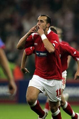 Milan Rapaic (Lüttich) - Torjubel -  Fußball EC 1 Herren Champions League Qualifikation 2006 2007, Jupiler, 1. Belgische Liga, Standard Lüttich Einzelbild Lüttich Freude, Fußball EC 1 Herren Champions League Qualifikation 2006 2007, Jupiler, 1. Belgische Liga, Standard Lüttich Einzelbild Lüttich Freude,