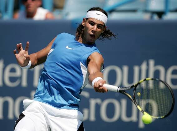 Rafael Nadal (Spanien) - Vorhand Tennis Herren Western and Southern Financial Group Masters 2006, ATP Tour, Series Einzelbild Cincinnati Dynamik, Tennis Herren Western and Southern Financial Group Masters 2006, ATP Tour, Series Einzelbild Cincinnati Dynamik,