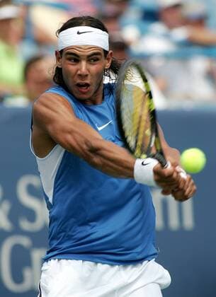 Rafael Nadal (Spanien) - beidhändige Rückhand Tennis Herren Western and Southern Financial Group Masters 2006, ATP Tour, Series Einzelbild Cincinnati Dynamik, Tennis Herren Western and Southern Financial Group Masters 2006, ATP Tour, Series Einzelbild Cincinnati Dynamik,