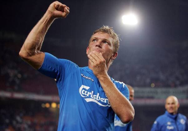 Marcus Allbäck (FC Kopenhagen) - Schlußjubel -  Fußball EC 1 Herren Champions League Qualifikation 2006 2007, FC Kopenhagen Einzelbild Amsterdam Freude, Fußball EC 1 Herren Champions League Qualifikation 2006 2007, FC Kopenhagen Einzelbild Amsterdam Freude,