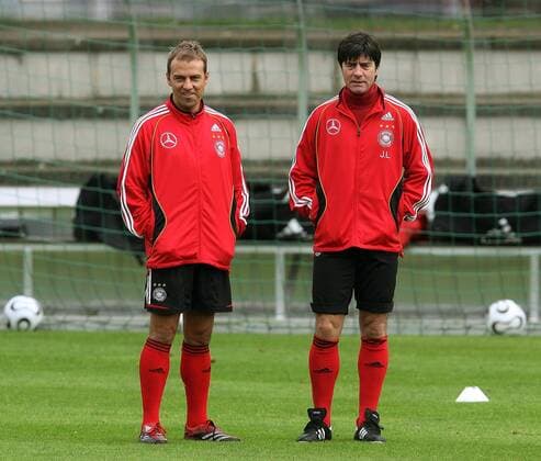 Bundestrainer Joachim Löw (re.) mit Co Trainer Hans Dieter Flick (beide Deutschland) Fußball Herren Nationalteam 2006, Training, Vdig Gruppe Stuttgart Fußball Herren Nationalteam 2006, Training, Vdig Gruppe Stuttgart