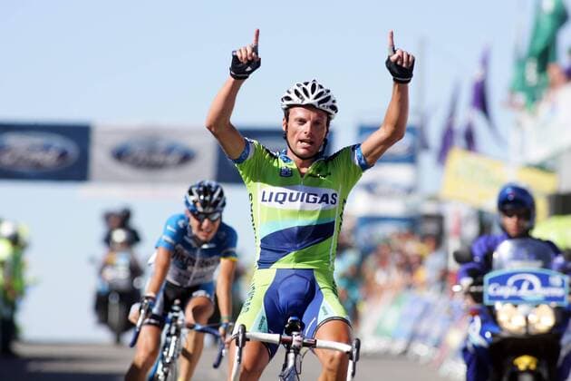 Danilo di Luca (Italien Liquigas) gewinnt die 5. Etappe der Spanienrundfahrt 2006 -  Radsport Herren Vuelta a Espana 2006, Spanienrundfahrt, ProTour, Straßenradsport, Rad Einzelbild 5. Etappe: Plasencia - La Covatilla Radsport Herren Vuelta a Espana 2006, Spanienrundfahrt, ProTour, Straßenradsport, Rad Einzelbild 5. Etappe: Plasencia - La Covatilla