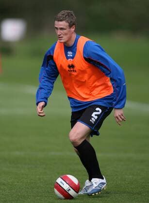 Robert Huth (Middlesbrough) am Ball -  Fußball Herren English Premier League 2006 2007, 1. Englische Liga, Middlesbrough FC, Training Einzelbild Middlesbrough Dynamik, Fußball Herren English Premier League 2006 2007, 1. Englische Liga, Middlesbrough FC, Training Einzelbild Middlesbrough Dynamik,