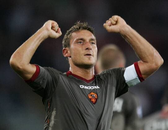 Francesco Totti (Roma) - Torjubel -  Fußball EC 1 Herren Champions League 2006 2007, AS Rom Einzelbild Rom Freude, Fußball EC 1 Herren Champions League 2006 2007, AS Rom Einzelbild Rom Freude,