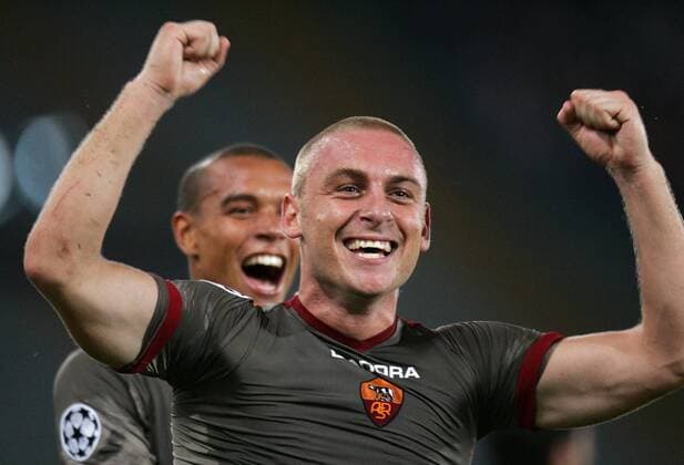 Daniele de Rossi (Roma) - Torjubel -  Fußball EC 1 Herren Champions League 2006 2007, AS Rom Einzelbild Rom Freude, Begeisterung, Fußball EC 1 Herren Champions League 2006 2007, AS Rom Einzelbild Rom Freude, Begeisterung,