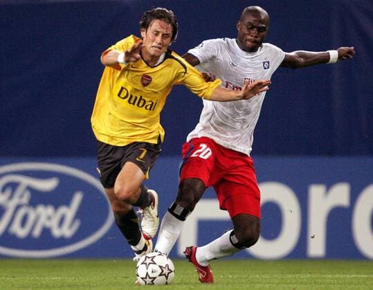 Tomas Rosicky (Arsenal, li.) gegen Guy Demel (HSV) Fußball EC 1 Herren Champions League 2006 2007, Hamburger SV - Arsenal FC London 1:2 Gruppe Hamburg Dynamik, Fußball EC 1 Herren Champions League 2006 2007, Hamburger SV - Arsenal FC London 1:2 Gruppe Hamburg Dynamik,