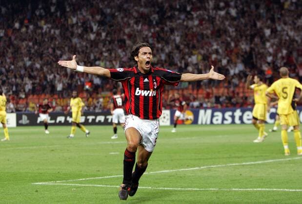 Filippo Inzaghi (Milan) - Torjubel - Fußball EC 1 Herren Champions League 2006 2007, AC Mailand Einzelbild Mailand Freude, Begeisterung, Fußball EC 1 Herren Champions League 2006 2007, AC Mailand Einzelbild Mailand Freude, Begeisterung,