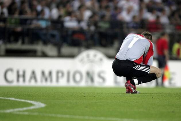 Torwart Daniel Zitka (Anderlecht) enttäuscht -  Fußball EC 1 Herren Champions League 2006 2007, RSC Anderlecht Einzelbild Brüssel Enttäuschung, Fußball EC 1 Herren Champions League 2006 2007, RSC Anderlecht Einzelbild Brüssel Enttäuschung,