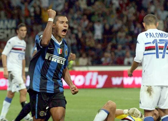 Ivan Cordoba (Inter) - Torjubel -  Fußball Herren Serie A 2006 2007, 1. Italienische Liga, FC Internazionale Mailand - Sampdoria Genua 1:1 Einzelbild Mailand Begeisterung, Freude, Fußball Herren Serie A 2006 2007, 1. Italienische Liga, FC Internazionale Mailand - Sampdoria Genua 1:1 Einzelbild Mailand Begeisterung, Freude,