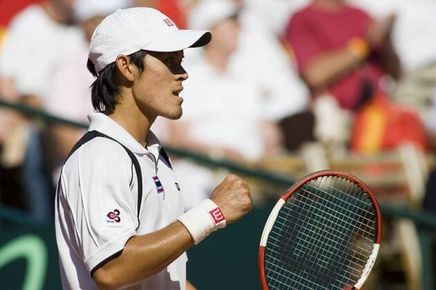Danai Udomchoke (Thailand) jubelt Tennis Herren Davis Cup 2006, Daviscup Einzelbild Düsseldorf Tennis Herren Davis Cup 2006, Daviscup Einzelbild Düsseldorf