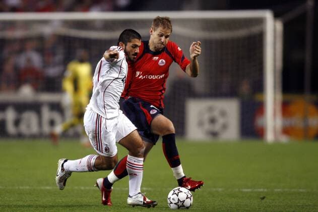 Gennaro Gattuso (Milan, li.) gegen Mathieu Bodmer (Lille) -  (pan16428) Fußball EC 1 Herren Champions League 2006 2007, OSC Lille - AC Mailand 0:0 Gruppe Lille Dynamik, Fußball EC 1 Herren Champions League 2006 2007, OSC Lille - AC Mailand 0:0 Gruppe Lille Dynamik,  
