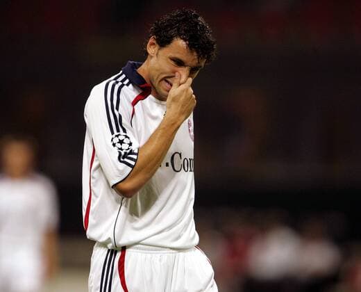 Mark van Bommel (Bayern) enttäuscht Fußball EC 1 Herren Champions League 2006 2007, FC Bayern München Einzelbild Mailand Fußball EC 1 Herren Champions League 2006 2007, FC Bayern München Einzelbild Mailand