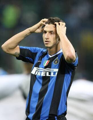 Zlatan Ibrahimovic (Inter) fassungslos -  Fußball EC 1 Herren Champions League 2006 2007, FC Internazionale Mailand Einzelbild Mailand Enttäuschung Fußball EC 1 Herren Champions League 2006 2007, FC Internazionale Mailand Einzelbild Mailand Enttäuschung