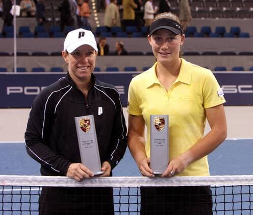 Lisa Raymond (USA, li.) und Samantha Stosur (Australien) - Siegerinnen im Doppel beim Porsche Grand Prix 2006 Tennis Damen Porsche Grand Prix 2006, WTA Tour, Endspiel, Finale, Vdig Gruppe Stuttgart Freude, Tennis Damen Porsche Grand Prix 2006, WTA Tour, Endspiel, Finale, Vdig Gruppe Stuttgart Freude,