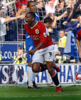 Louis Saha (Manchester United) - Torjubel -  Fußball Herren English Premier League 2006 2007, 1. Englische Liga, ManU Einzelbild Wigan Freude, Begeisterung, Fußball Herren English Premier League 2006 2007, 1. Englische Liga, ManU Einzelbild Wigan Freude, Begeisterung,