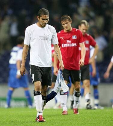 Jose Paolo Guerrero (HSV) enttäuscht Fußball EC 1 Herren Champions League 2006 2007, Hamburger SV, Hamburg Einzelbild Porto Enttäuschung, Fußball EC 1 Herren Champions League 2006 2007, Hamburger SV, Hamburg Einzelbild Porto Enttäuschung,