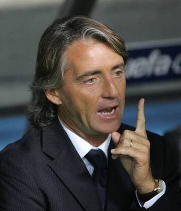 Trainer Roberto Mancini (Inter) mahnt zur Vorsicht -  Fußball EC 1 Herren Champions League 2006 2007, FC Internazionale Mailand Porträt Mailand Fußball EC 1 Herren Champions League 2006 2007, FC Internazionale Mailand Porträt Mailand
