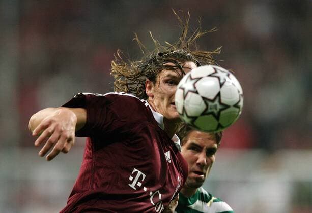 Daniel van Buyten (Bayern) im Duell Fußball EC 1 Herren Champions League 2006 2007, FC Bayern München - Sporting Lissabon 0:0 Gruppe München Dynamik, Fußball EC 1 Herren Champions League 2006 2007, FC Bayern München - Sporting Lissabon 0:0 Gruppe München Dynamik,