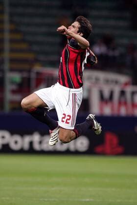 Kaka (MiIan) - Torjubel - Fußball EC 1 Herren Champions League 2006 2007, AC Mailand Einzelbild Mailand Freude, Begeisterung, Fußball EC 1 Herren Champions League 2006 2007, AC Mailand Einzelbild Mailand Freude, Begeisterung,