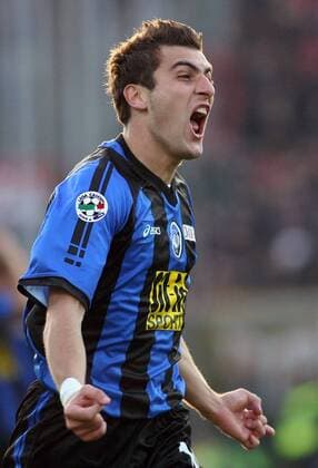 Nicola Ventola (Bergamo) - Torjubel -  Fußball Herren Serie A 2006 2007, 1. Italienische Liga, Atalanta Bergamo Einzelbild Bergamo Begeisterung, Freude, Fußball Herren Serie A 2006 2007, 1. Italienische Liga, Atalanta Bergamo Einzelbild Bergamo Begeisterung, Freude,