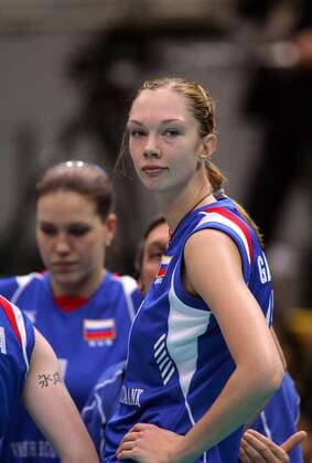 Ekaterina Gamova (Russland) -  Volleyball Damen Weltmeisterschaft 2006, Länderspiel, Nationalteam, Nationaltrikot Gruppe Osaka Volleyball Damen Weltmeisterschaft 2006, Länderspiel, Nationalteam, Nationaltrikot Gruppe Osaka