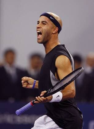 James Blake (USA) jubelt - Tennis WM Herren Masters Cup 2006, MastersCup, ATP WM, Series, Tour Einzelbild Shanghai Freude, Begeisterung, Tennis WM Herren Masters Cup 2006, MastersCup, ATP WM, Series, Tour Einzelbild Shanghai Freude, Begeisterung,