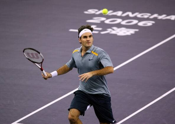 Roger Federer (Schweiz) Tennis Herren Masters Cup 2006, MastersCup, ATP WM, Tour, Series Einzelbild Shanghai Tennis Herren Masters Cup 2006, MastersCup, ATP WM, Tour, Series Einzelbild Shanghai
