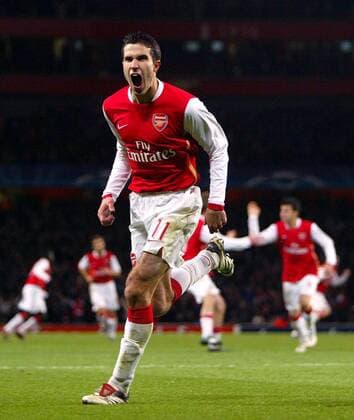 Robin van Persie (Arsenal) - Torjubel -  Fußball EC 1 Herren Champions League 2006 2007, Arsenal FC London, Vdig Einzelbild London Freude, Begeisterung, Fußball EC 1 Herren Champions League 2006 2007, Arsenal FC London, Vdig Einzelbild London Freude, Begeisterung,