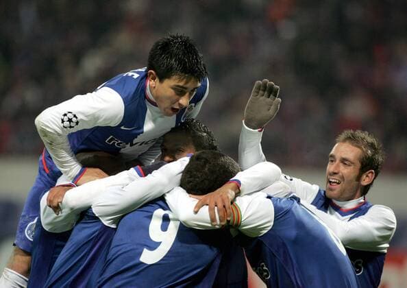 Torjubel Porto mit Jorge Fucile obenauf -  Fußball EC 1 Herren Champions League 2006 2007, FC Porto Gruppe Moskau Freude, Fußball EC 1 Herren Champions League 2006 2007, FC Porto Gruppe Moskau Freude,