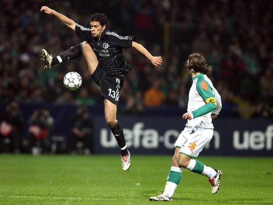 Michael Ballack (Chelsea, li.) gegen Frings (Bremen) Fußball EC 1 Herren Champions League 2006 2007, SV Werder Bremen - Chelsea FC London Gruppe Bremen Dynamik, Fußball EC 1 Herren Champions League 2006 2007, SV Werder Bremen - Chelsea FC London Gruppe Bremen Dynamik,
