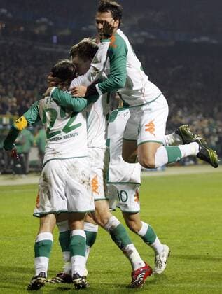 Torjubel Bremen Fußball EC 1 Herren Champions League 2006 2007, SV Werder Bremen Gruppe Bremen Freude, Begeisterung, Fußball EC 1 Herren Champions League 2006 2007, SV Werder Bremen Gruppe Bremen Freude, Begeisterung,