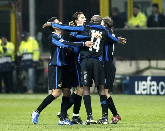 Torjubel Inter Fußball EC 1 Herren Champions League 2006 2007, FC Internazionale Mailand Gruppe Mailand Fußball EC 1 Herren Champions League 2006 2007, FC Internazionale Mailand Gruppe Mailand