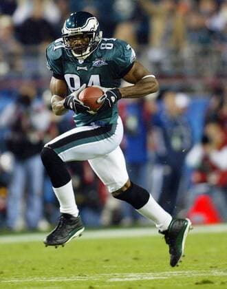 Freddie Mitchell (Philadelphia Eagles) mit dem Ball -  (sbp2005020639) American Football Herren NFL Super Bowl XXXIX 2004 2005, 39. Superbowl, Finale, Endspiel Einzelbild Jacksonville Dynamik, American Football Herren NFL Super Bowl XXXIX 2004 2005, 39. Superbowl, Finale, Endspiel Einzelbild Jacksonville Dynamik,